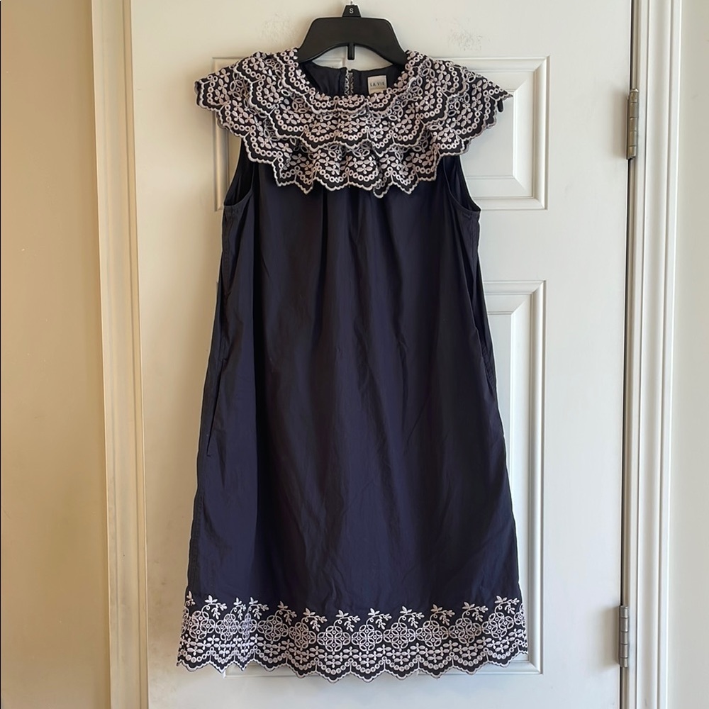 La Vie Rebecca Taylor Embroidered Dress Sz S